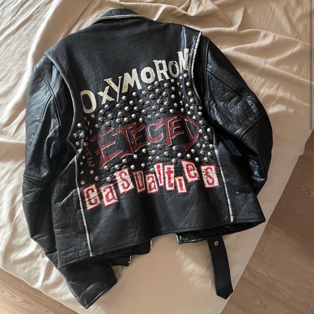 Leather jacket.